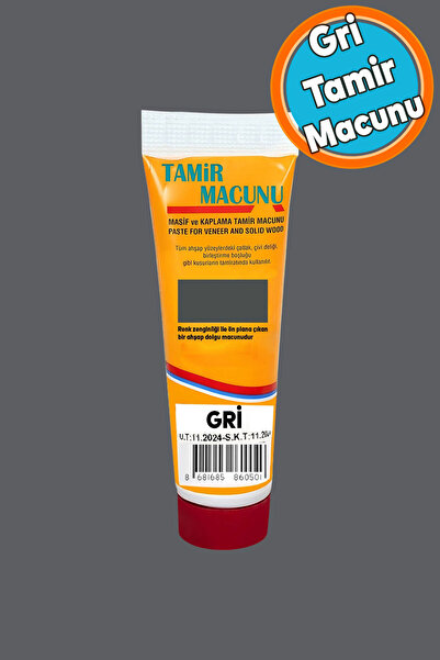NZB Tamir Macunu Ahşap Parke Mobilya Dolgu Çatlak Çizik Gideri 200 Gr Kullanıma Hazır Macun Gri Antrasit