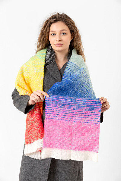 REMSA 1288 Μοντέλο Ροζ Πολύχρωμο Σάλι Μπουκλ - 67x197 cm