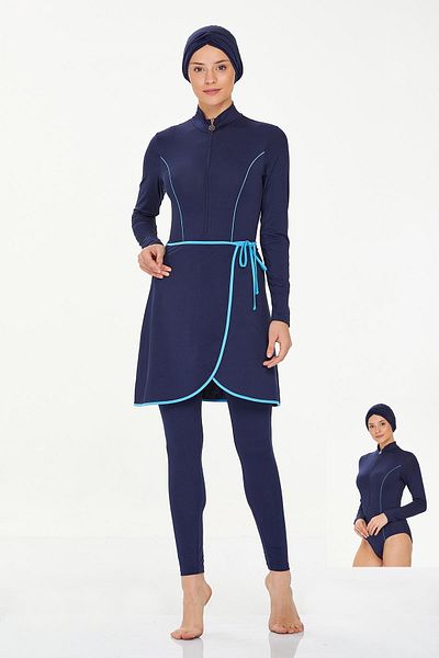 REMSA Torı 8230 Dark Navy Blue - Lycra Full Covered Hijab μαγιό