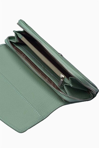 DAMY Genuine Leather Women's Wallet - Portfolio 2221 - Green