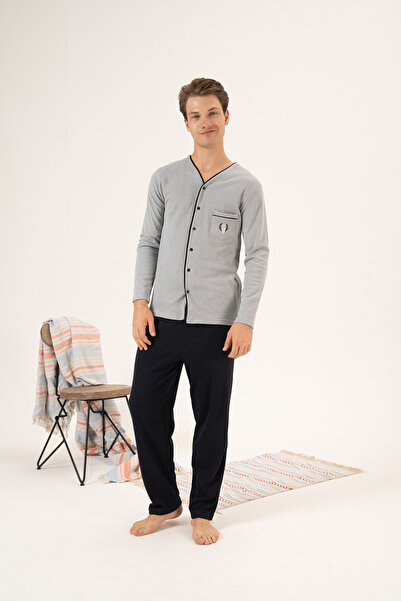 REMSA Men's Gray Interlock Pajama Set - 23410