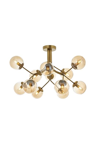 Avonni Avonnı Av-60191-12e Eskitme Kaplama Modern Avize E14 Metal Cam 80cm