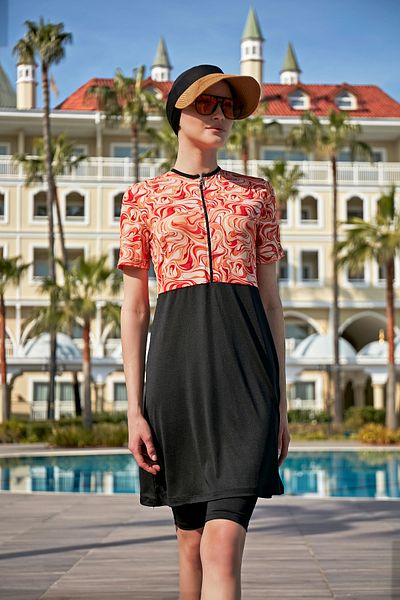 Remsa Mayo Melis R5003 - Semi-covered Swimsuit with Short Sleeves, Lycra and Tights