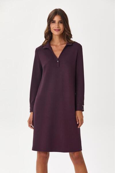 İKİLER Polo Yaka Uzun Kol Elbise 245-2500