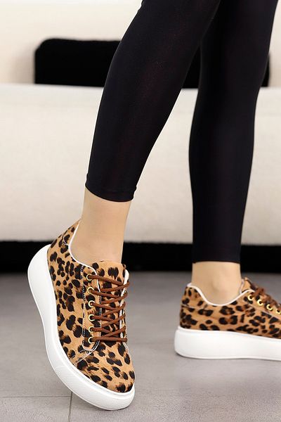 Mamito Ayakkabı DZY 046 Pantofi sport cu șireturi cu model leopard