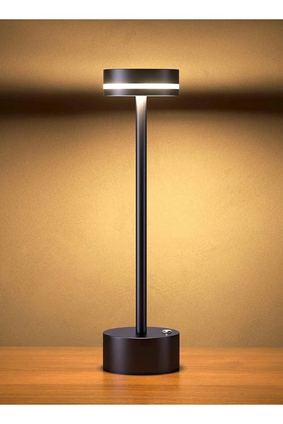 Taimi Slim Angle Wireless LED Table Lamp, Aluminum Shade, 1800mAh Battery, Black