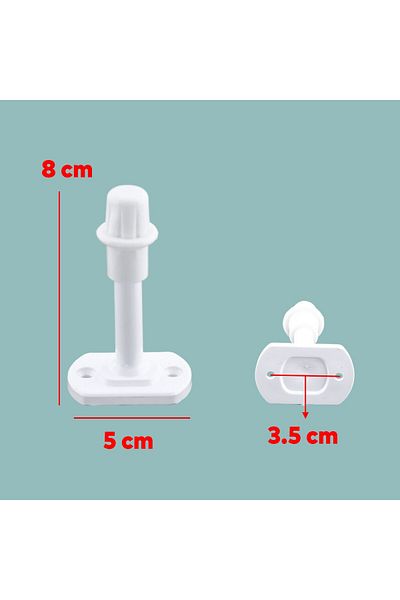 Badem10 10 bucăți din plastic alb 8 cm bara de protecție - mâner din spate ușii de mobilier, suport pentru opritor