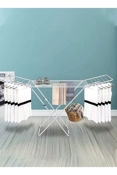 Taimi 1.8m Clothes Dryer Rack White And Blue 180x50x108cm