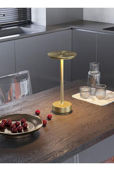 Taimi Rechargeable Color Changing LED Desk Lamp, Dimmable, Wireless, 1800mAh, Gold