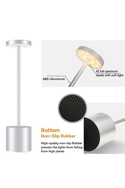 Taimi Cordless Touch LED Table Lamp 1800mAh Stick shaped Silver