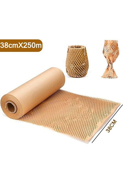 Taimi لفافة ورق تغليف على شكل قرص العسل مقاس 38 سم × 250 متر للأشياء القابلة للكسر