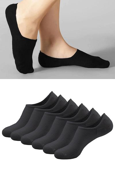 BLACK DEER Унисекс 6 чифта невидими памучни чорапи балерина