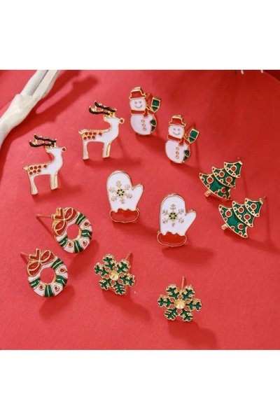 miya atelier Hasır&bohem kadın yılbaşı küpe seti