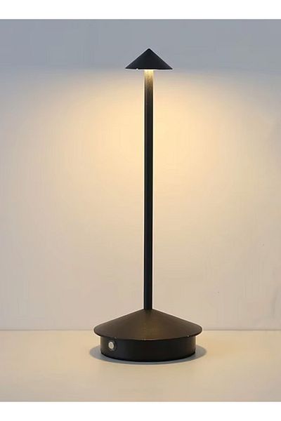 Taimi Wireless Touch Dimmable Table Lamp, Battery Operated, Rechargeable 1500mAh, 3-Color LED, Black