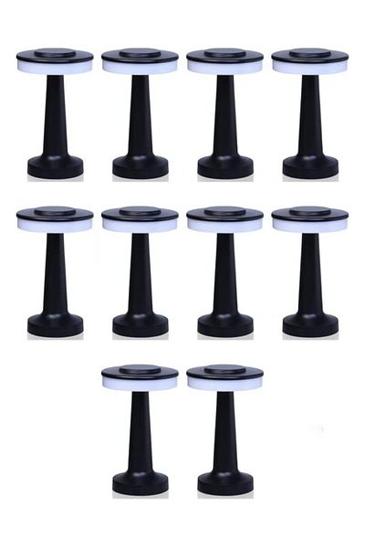 Taimi 10-Pieces Portable LED Table Lamp with Touch Sensor 1000mAh Thin corner Black
