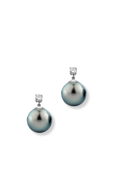 bymissmücevherat Işıltılı Tahiti İnci Taşlı Vidalı Gümüş Küpe