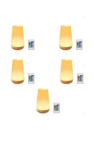 Taimi 5-Pieces Touch & Remote Portable Lamp 5-Level Dimmable Warm White & 13 RGB Colors