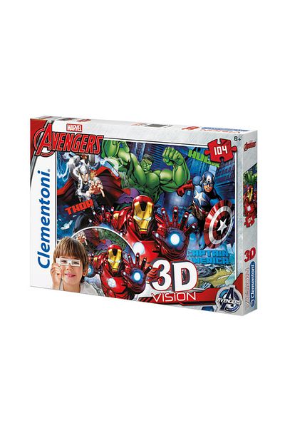 CLEMENTONI لعبة تركيب الصور المقطوعة ثلاثية الأبعاد من فيلم The Avengers مكونة من 104 قطعة 20606