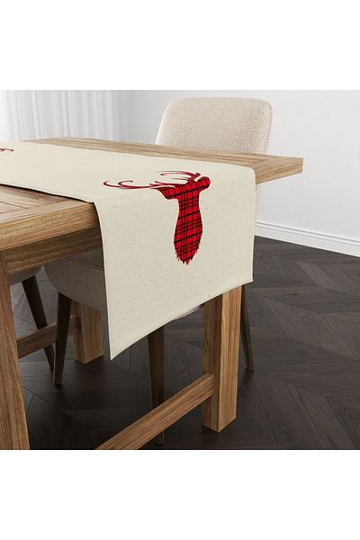Filamente Christmas Patterned Digital Printed Runner - New Year 140X40 cm