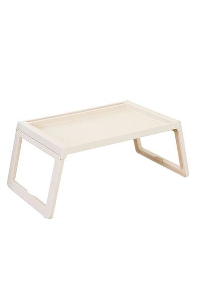 Taimi Folding Personal Dining Table, Lapdesk for Study, Eating, Working, Beige, for Bed/Sofa