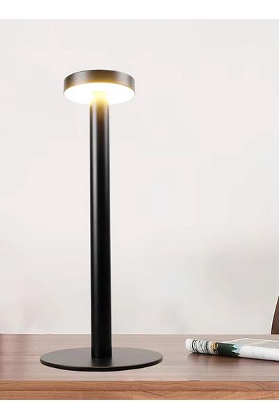 Taimi Modern Dimming Rechargeable Table Lamp for Bedroom, Study, Desk, 1800 ml, Black