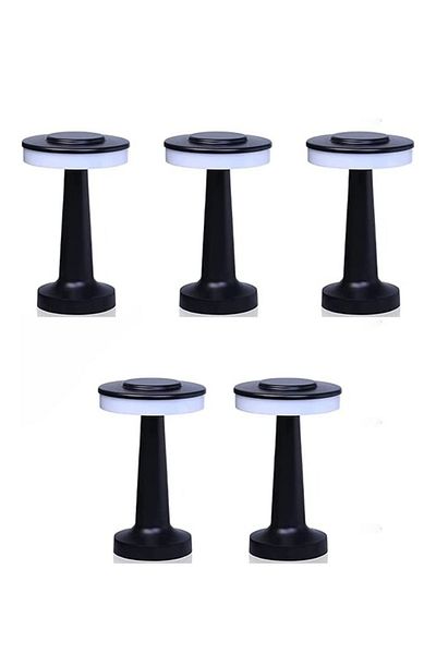 Taimi 5-Pieces Portable LED Table Lamp with Touch Sensor 1000mAh Thin corner Black
