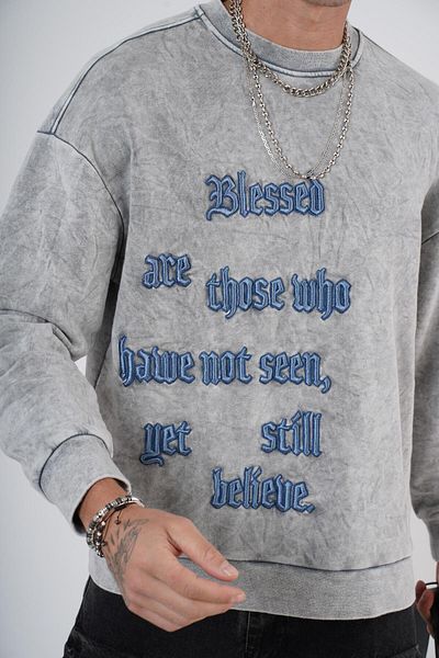 king brich Φούτερ Unisex με κέντημα με γράμματα με λαιμόκοψη