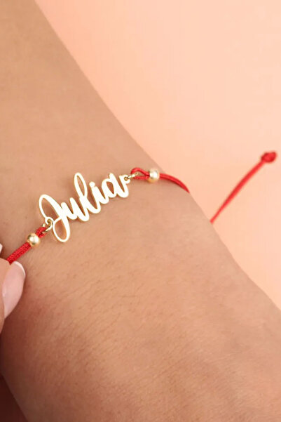 Glorria Kişiye Özel İsimli İpli El Yazısı Gümüş Bileklik