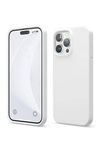 Merwish غطاء حماية من السيليكون متوافق مع هاتف Apple Iphone 12 Promax مع شعار مخملي باللون الأبيض