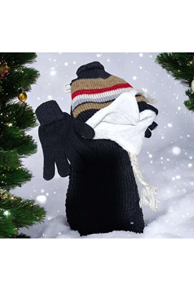 ÇEÇEN HOME Set de căciuli și mănuși pentru guler pentru gât pentru băieți cu ...