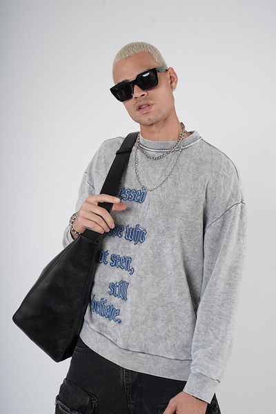 king brich Φούτερ Unisex με κέντημα με γράμματα με λαιμόκοψη