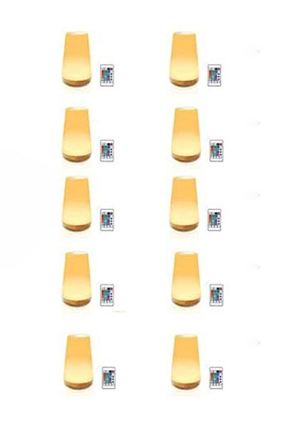 Taimi 10-Pieces Touch & Remote Portable Lamp 5-Level Dimmable Warm White & 13 RGB Colors