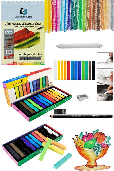 GLANCE Alex Schoeller 20 Sheets Fanart Academy - Multipurpose A4 Art Block, Powder Pastel Set 12 Colors
