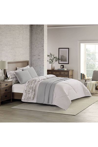 Orange Bed & Bath طقم لحاف مزدوج مكون من 6 قطع من كوستكو الخريفي - رمادي 279 × 243 سم