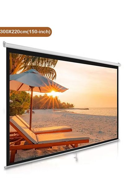 Taimi شاشة عرض يدوية مقاس 150 بوصة (300×220 سم)