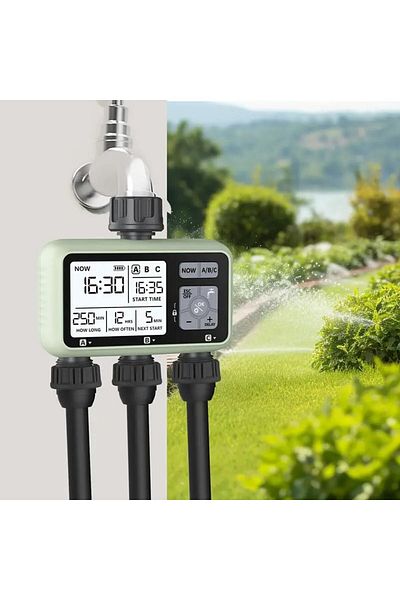 Taimi Sprinkler Timer, 3-Outlet Hose Timer Programmable Water Timer-1 to 3 Point