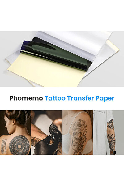 Phomemo 100 Adet Dövme Tattoo Transfer Kağıdı A4, M08f, Tp81/83/86/87/88 Için