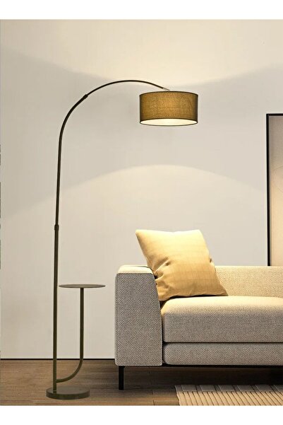 Taimi مصباح أرضي لغرفة النوم وغرفة المعيشة بتصميم بسيط ومبتكر بجانب السرير وإضاءة LED طويلة باللون الأسود