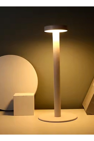 Taimi Modern Dimming Rechargeable Table Lamp for Bedroom, Study, Desk, 1800 ml, White