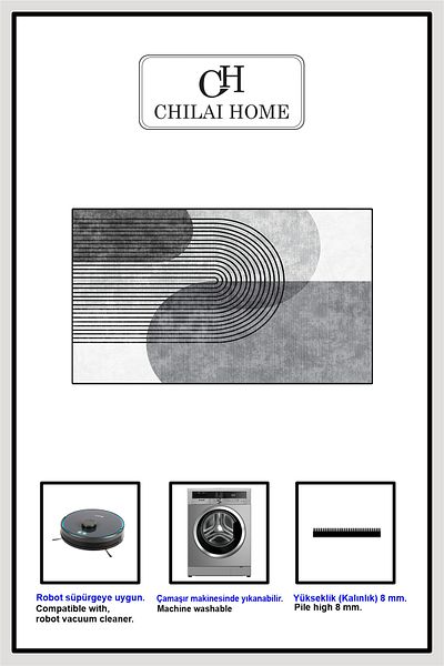 Chilai Home Covoraș de baie Lenia gri din 2 piese