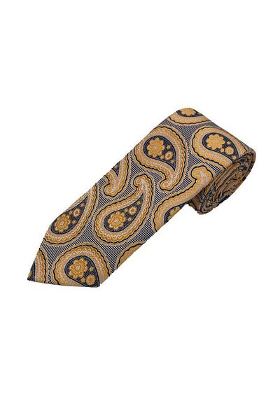 Brianze Yellow Gray Shawl Pattern Tie
