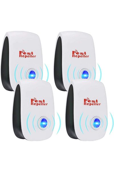 Taimi 4-Pack Ultrasonic Pest Repeller for Rats, Cockroaches, Mosquitoes and Insects White