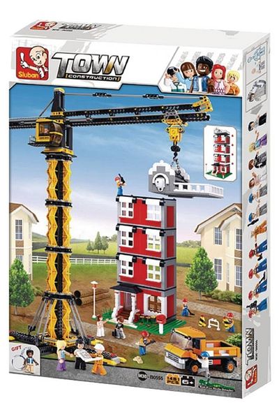 Sluban  1461-Piece Building Block Toy Set For Crane And Construction Tools