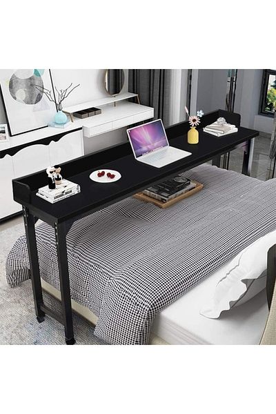 Taimi Over Bed Table with Wheels, Laptop Desk, Swivel Tray Table for Living Room 170x40cm