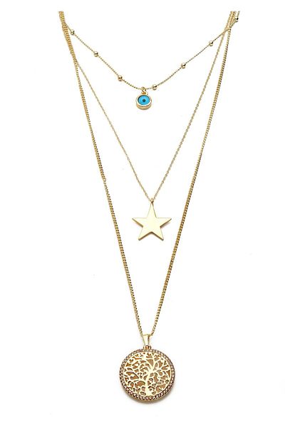 Modex Tree of Life Starry Figured Triple Necklace