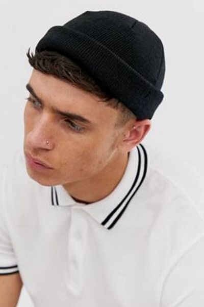 Külah Men's Black Knitted Docker Beanie Skullcap