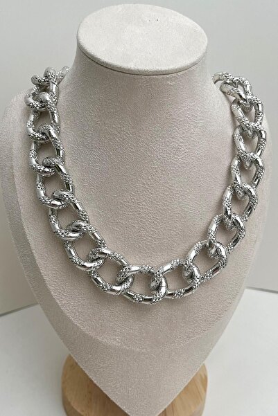 Modex Dokulu Kalın Zincir Kolye