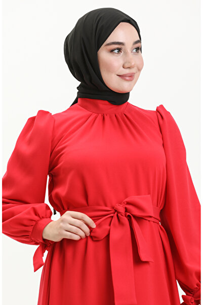 sefamerve Coral Belted Dress - 80153A-01