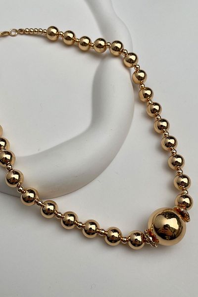 Modex Stone Detailed Row Ball Necklace (Ccb Size: 45+5 cm)