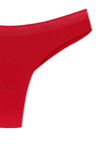 HNX Chiloți roșii din elastic din plasă pentru femei, pachet de 3